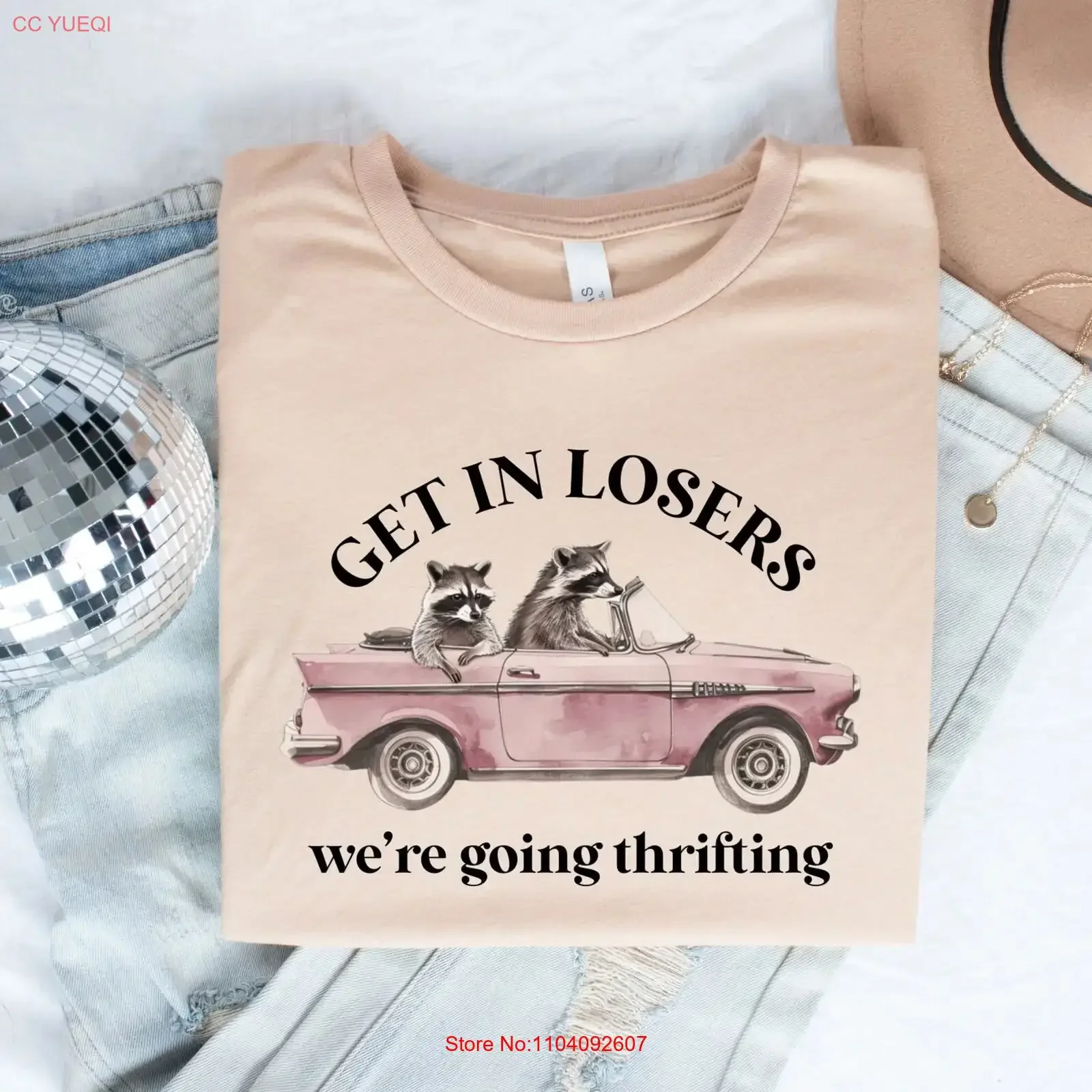 Raccoon Meme T Shirt Funny Thrifting for Best Friend Vintage Car Lover vintage Washed Breathable Stylish graphic Versatile