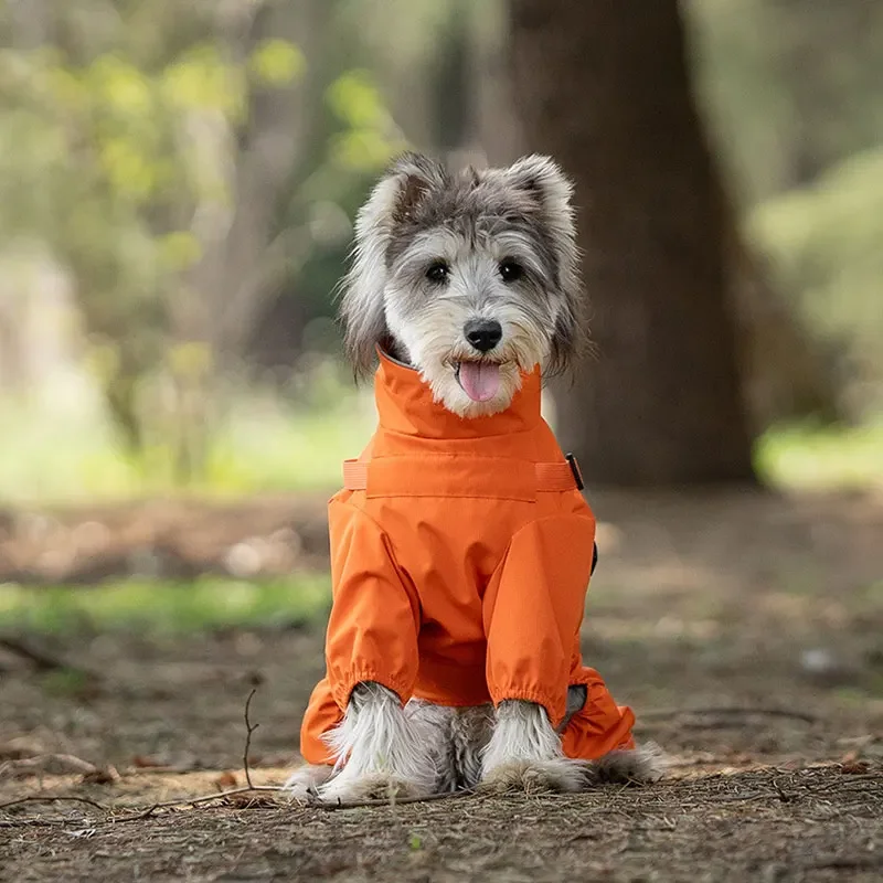 Hunde-Regenmantel mit Geschirr, wasserdichte Jacke für kleine Hunde, verstellbarer, reflektierender Hunde-Regenoverall, vierbeiniger Regenmantel für Haustiere. – Detail 10