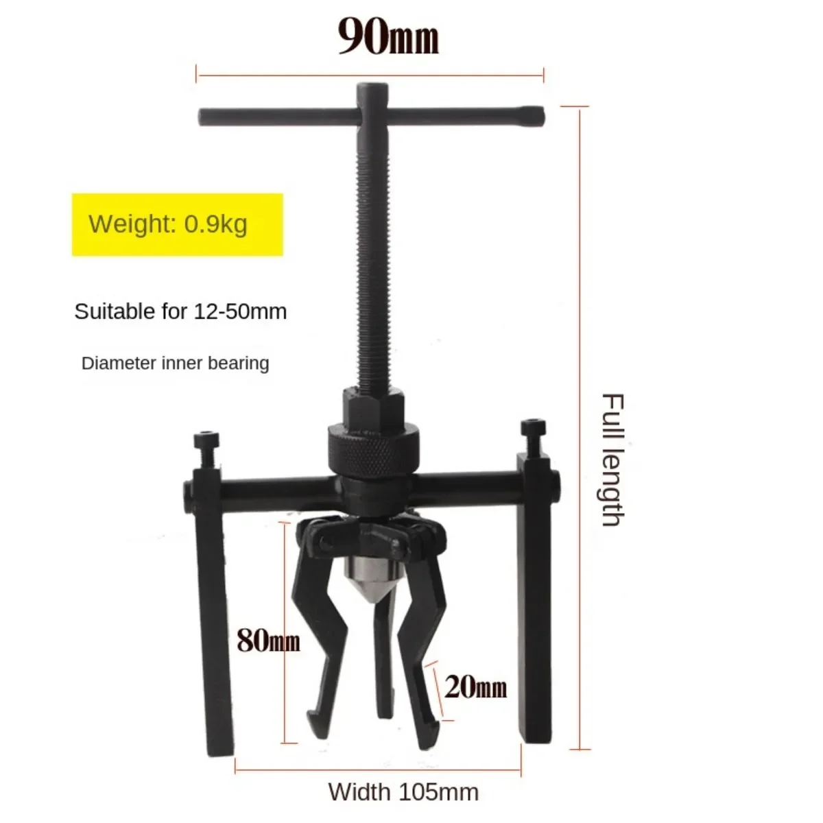 Estrattore per cuscinetti Set di strumenti Estrattore Estrattore a tre artigli Strumento di smontaggio per riparazione auto Risparmio di manodopera