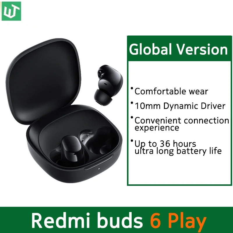 【Brand+】Redmi Buds 6 Play Up to 36 Hours With Charging Case 10mm Dynamic Al Noise Reduction For Clear Calls Bluetooth 5.4