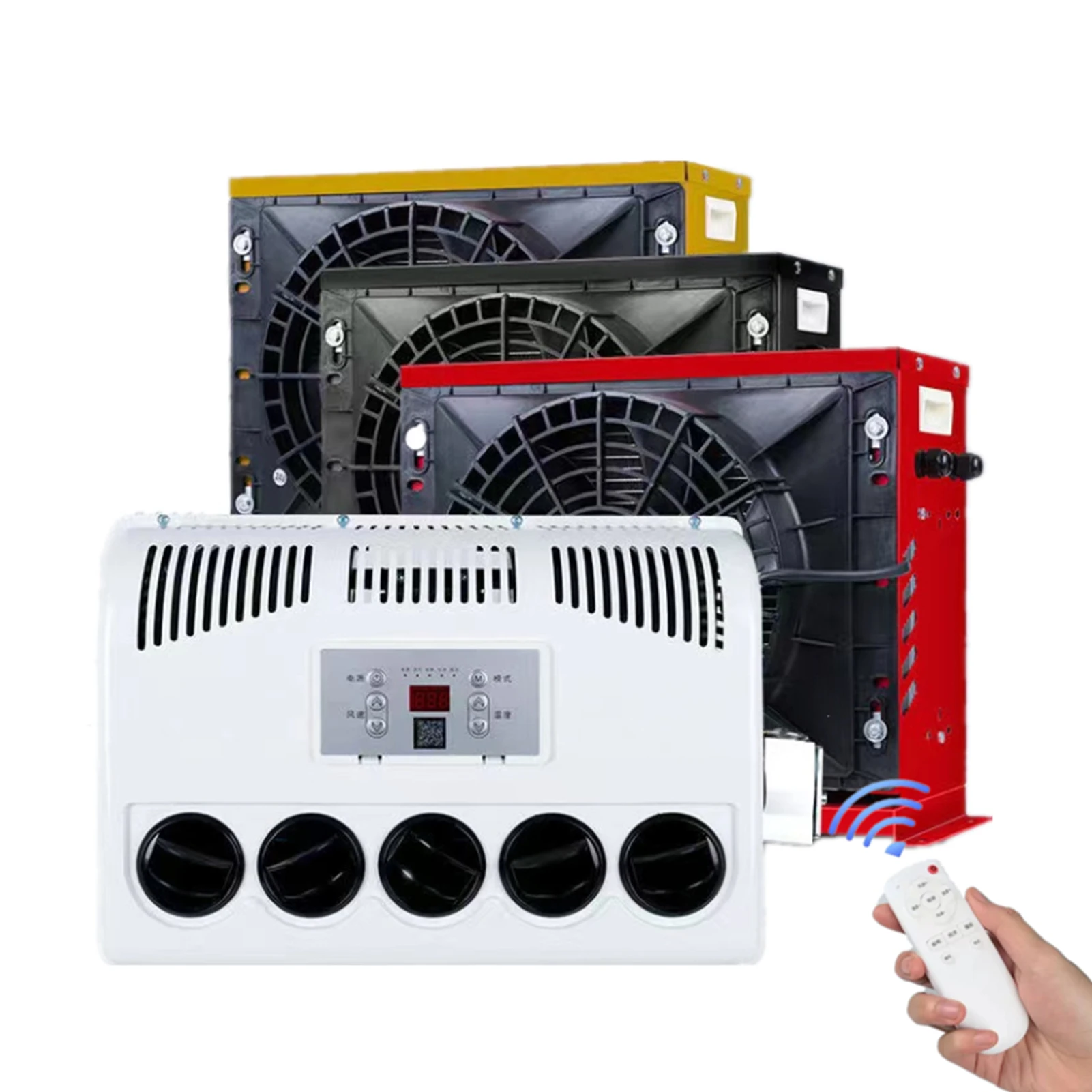 RV65F 12V/24V electric DC variable frequency air conditioner, applicable to excavators, trucks, motor homes, buses and vans