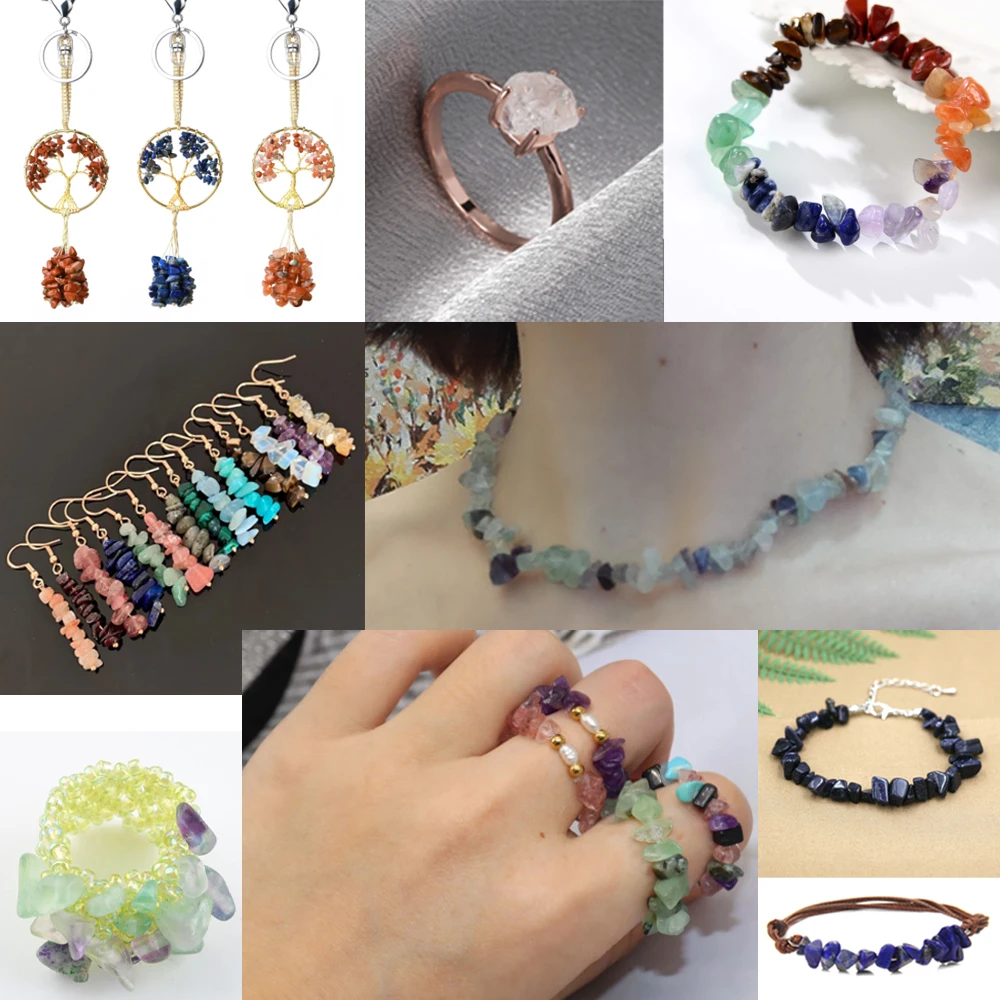 حبات رقائق سائبة طبيعية غير منتظمة ، لون ربيعي ، مشغولات يدوية لصنع الحلي ، سوار تصنعه بنفسك ، قلادة ، قرط ، 15 "، 3" ، 5 ، 8