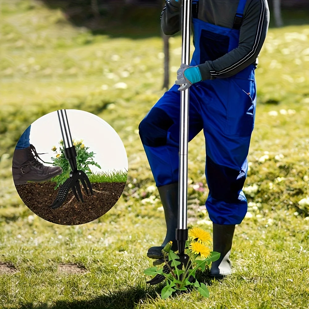 

1 шт., ручной инструмент для прополки, вертикальный 4-кулачковый инструмент для прополки, садовый инструмент для двора, легко удаляемый сорняк, не изгибается или на коленях