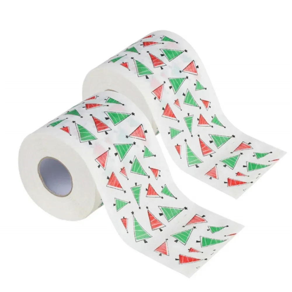 Weihnachten Toilettenpapier Festival Thema Gedruckt Holzzellstoff Toilettenpapier Festliche Geschenke Rolle Weihnachtsmann Rentier Dekor Zubehör – Detail 4