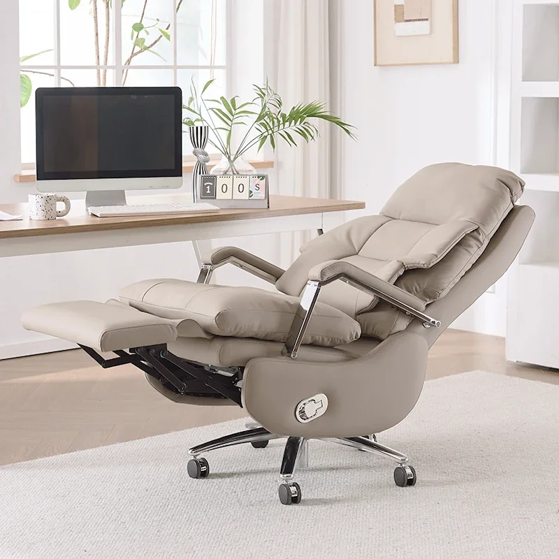 

-+-Nordic Leather Boss Chair Electric Business Office Ventilated Massage Chair Sedentary Computer Sillas De Oficina OfficeFurnit