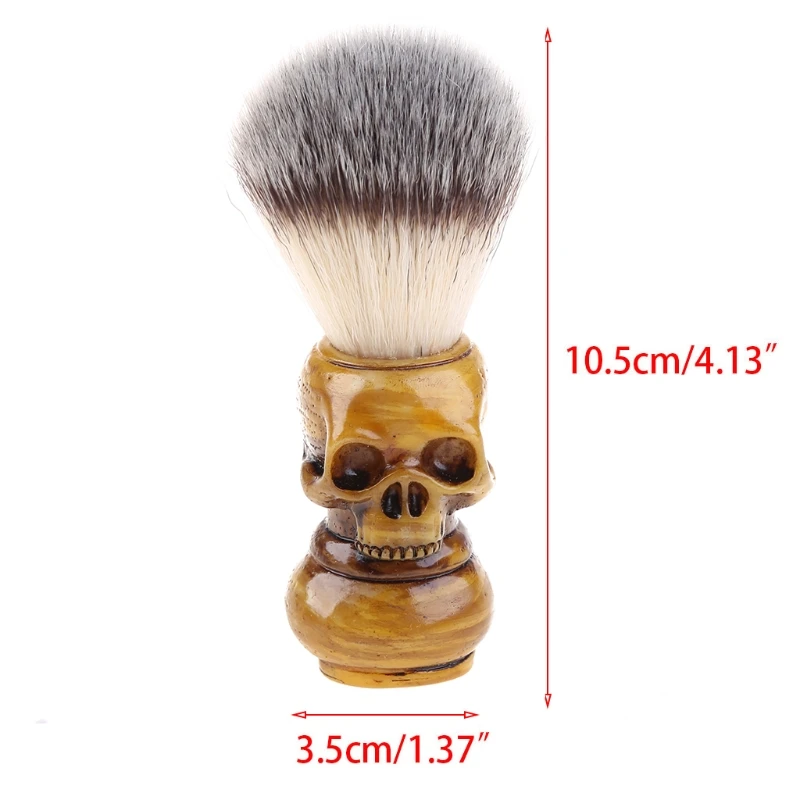 Blaireau rasage poils blaireau crâne fait à main manche en bois-cadeau pour hommes