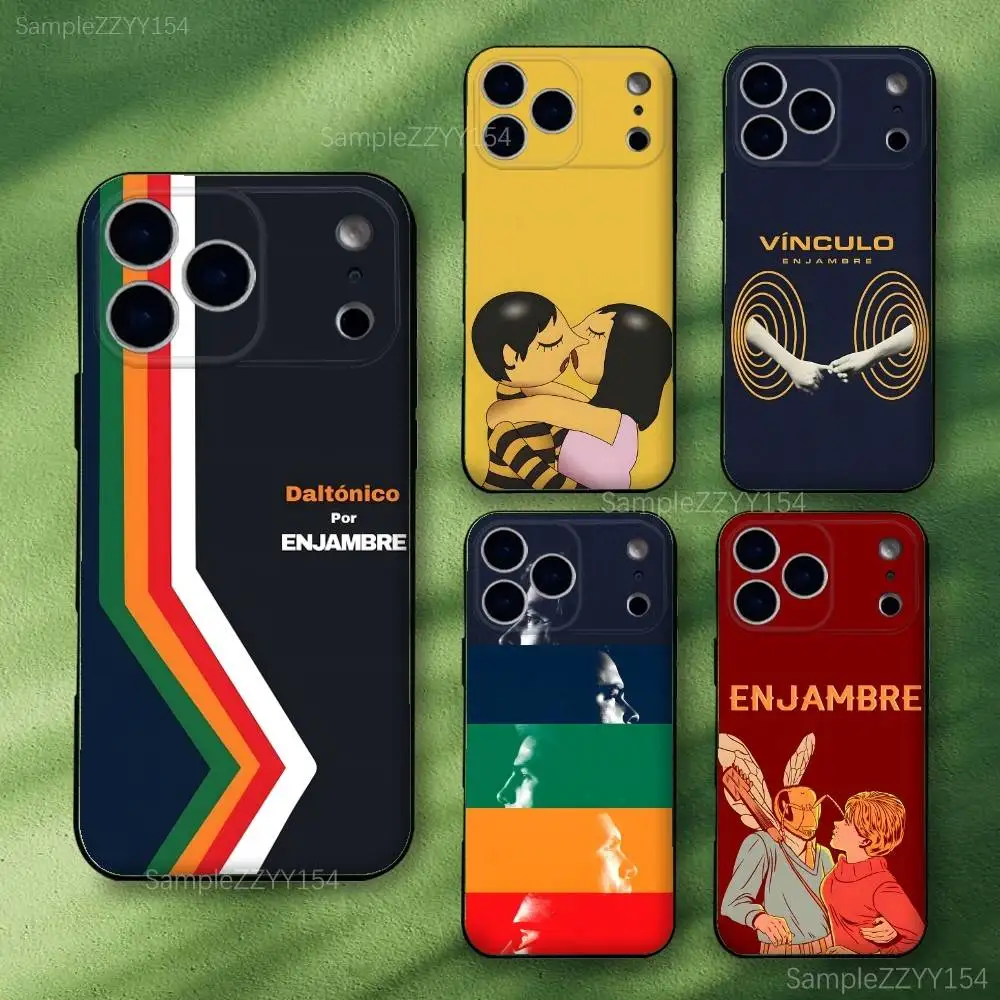 

ENJAMBRE Daltonico Phone Case For iPhone 17,16,15,14,13,12,Pro,Max,Plus,E,SE4,Air,Mini Black Soft Funda