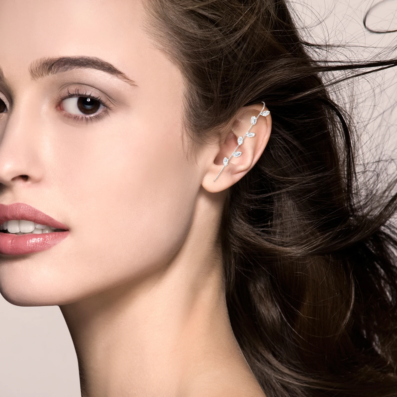

6pcs Rhinestones Ear Hook Clip Ear Cuff Jewelry Women Non Piercing Earrings Punk Gift Birthday Valentine Christmas