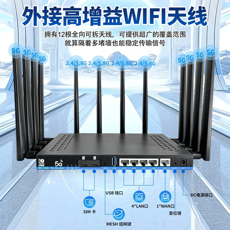 router wifi7 home high-speed gigabit dual-card 5G mobile wireless router through the wall king manufacturer