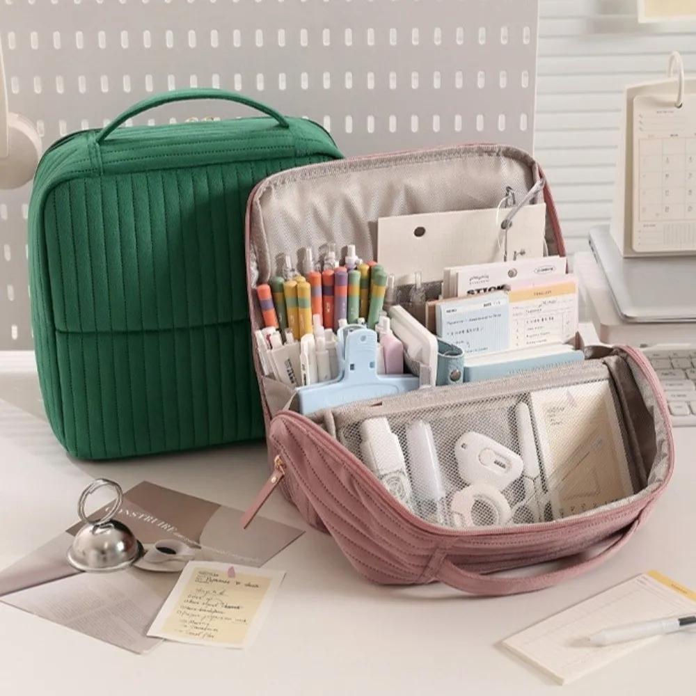 Portable Stands up Cosmetic Bag Short Multi-pocket Organizer Pouch Large Capacity Waterproof Toiletry Storage Bag Travel Use