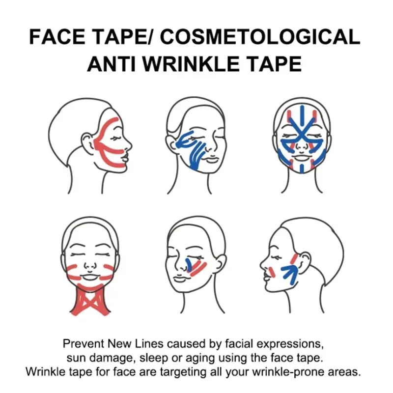 Bandage de lifting du visage en forme de V pour améliorer le double ruisseau, outil de soin de la peau, patch de beauté, 2.5cm x 5m