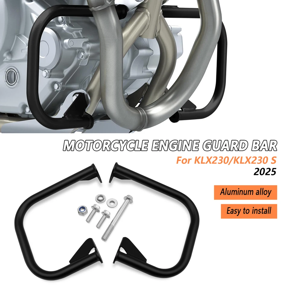 For Kawasaki KLX230 KLX230S 2025 Steel Front Off-road Motorcycle Bumpers Screw-In Frame Protection Engine Guard