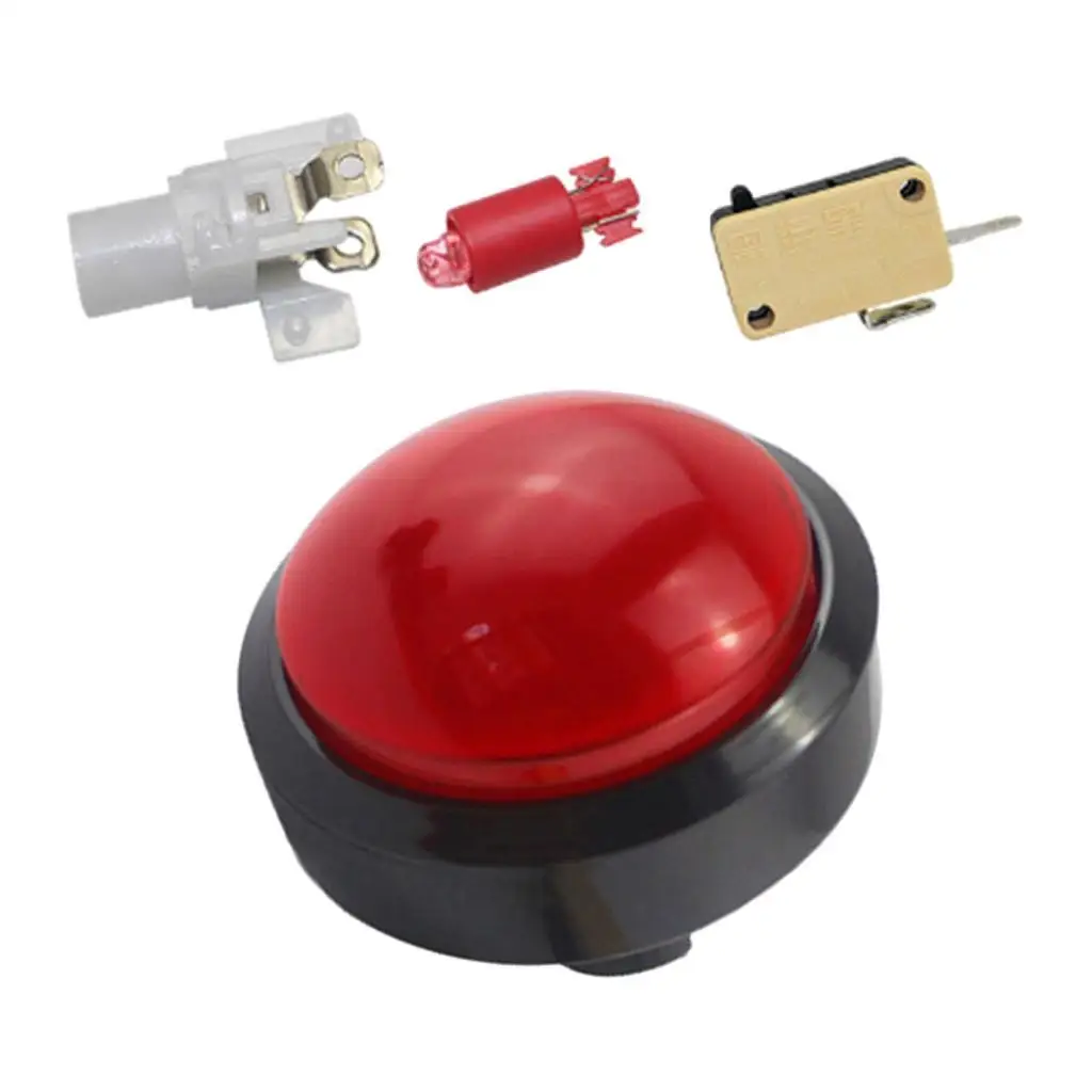 12V 60mm Dome Shaped Jumbo LED Illuminated Self-resetting Push Button Switch