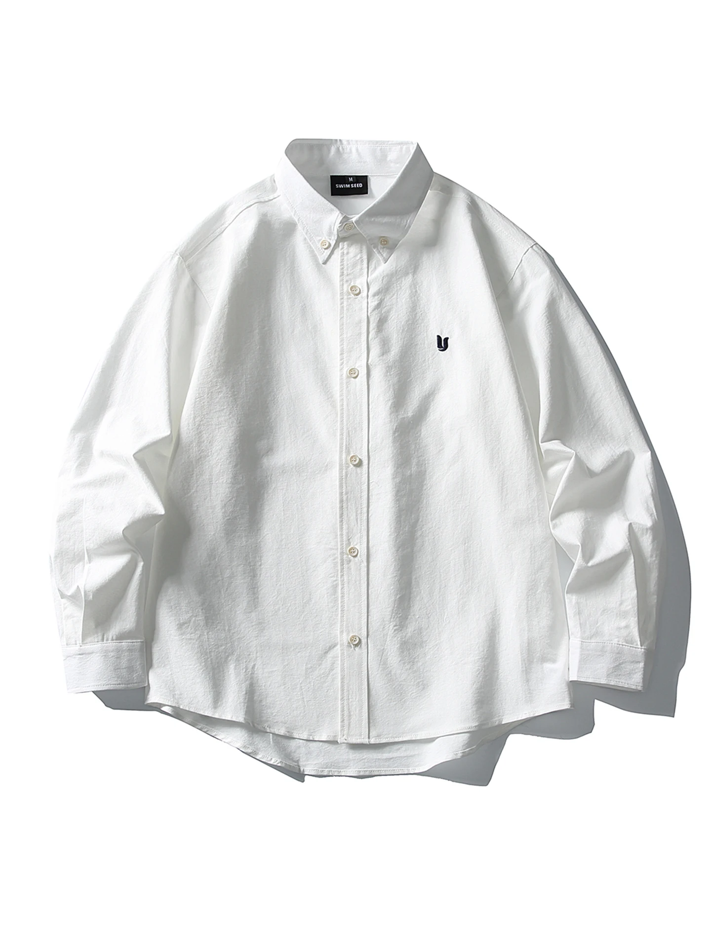 

Retro Japanese Sle Embroidered Collar irt Loose Fit Casual Long Sve Spring Outerwear for Couples Youth ular Cotton