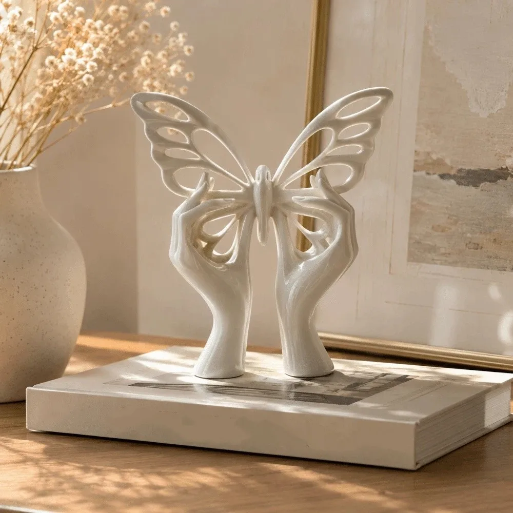Abstract 3D Printed Butterfly Sculpture Hollow Home Decor Twist Butterfly Statue Minimalist Desktop Art Ornament Table