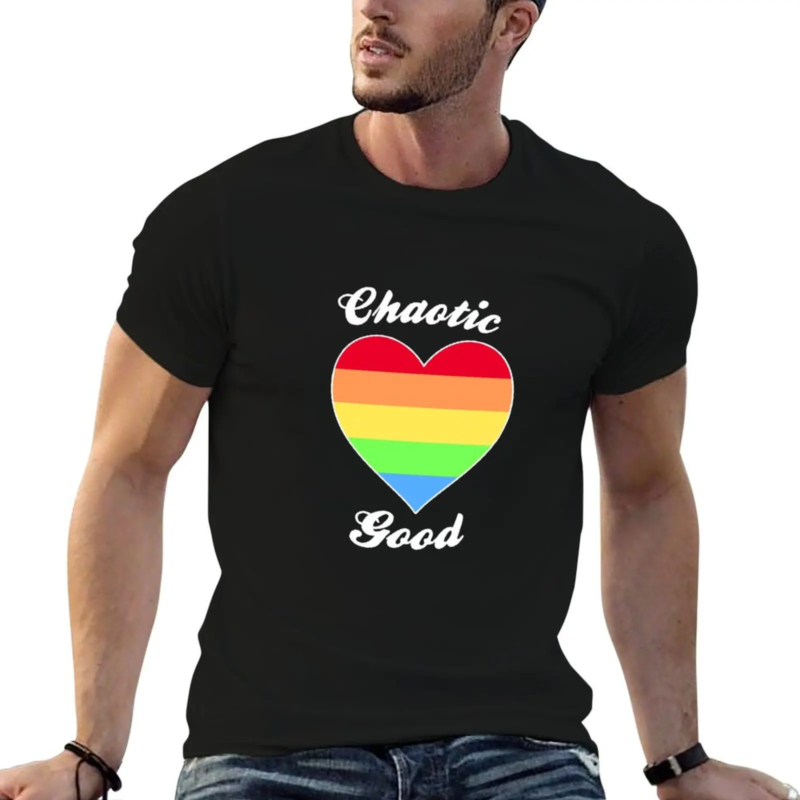 

Chaotic Good Gay T-Shirt anime t shirts oversize man t shirt cotton T-Shirt
