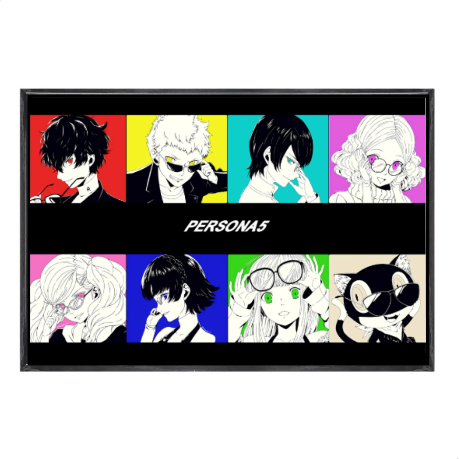 

Японский мультиразмерный холст с изображением манги, настенное искусство в двойной рамке, домашний декор Persona 5, для гостиной, спальни