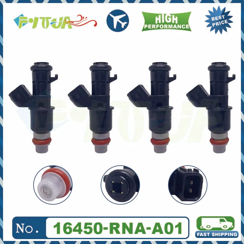 4pcs Fuel injector 16450-PWC-J01 16450-RTW For Honda Civic 06-11 1.8L 16450PWCJ01 Car Fuel Injection Nozzle Flow Valve Injectors