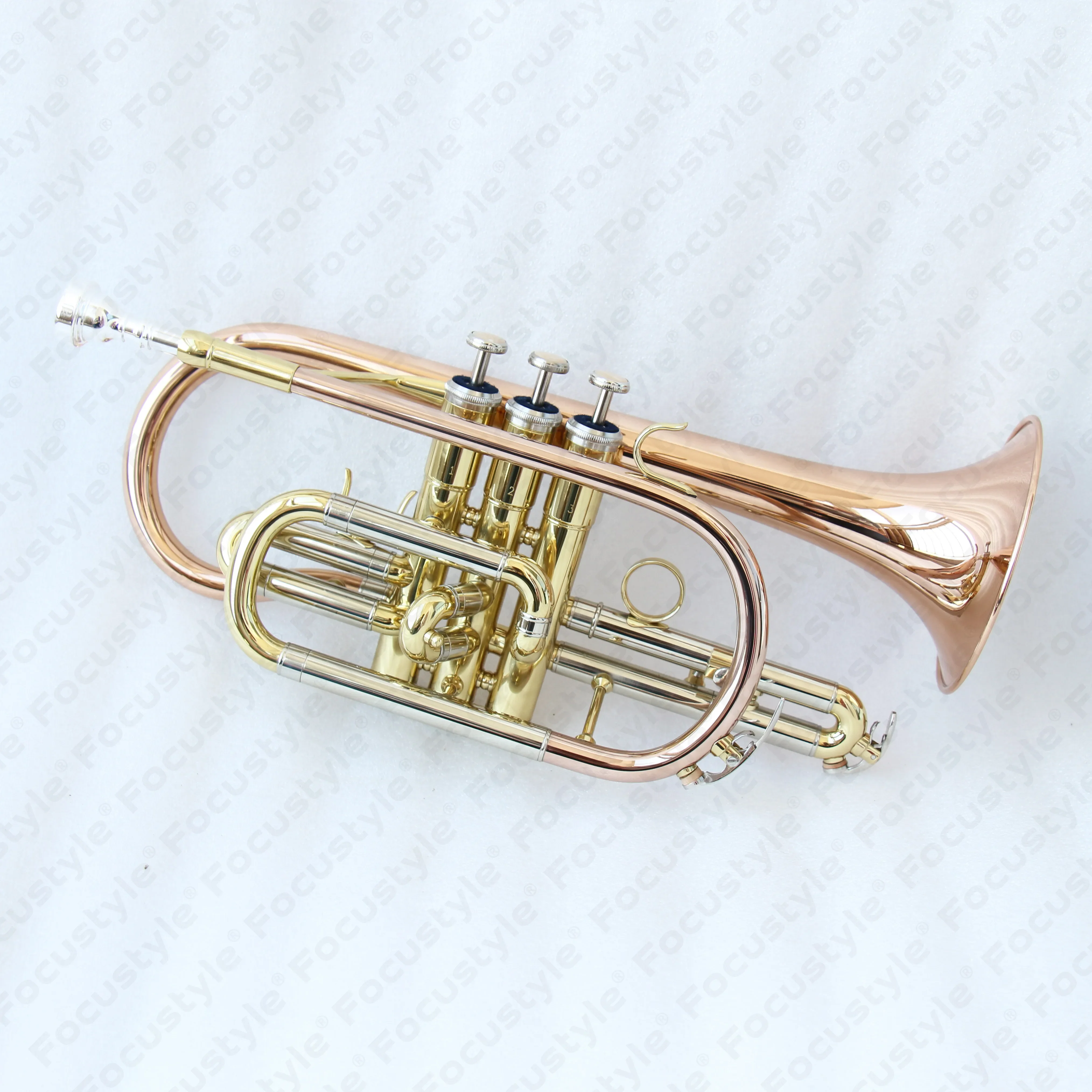 High End Bb Cornet Rose Gold Cornet Brass Good Price Cornet Instrument