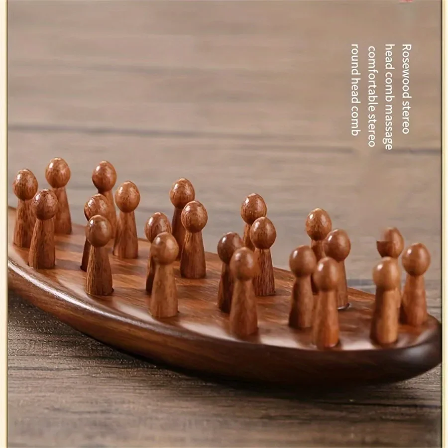 مشط تدليك خشب الورد لتخفيف الألم ، أسنان خشبية كثيفة ، رعاية صحية ومتنزل ، جديد ، #6