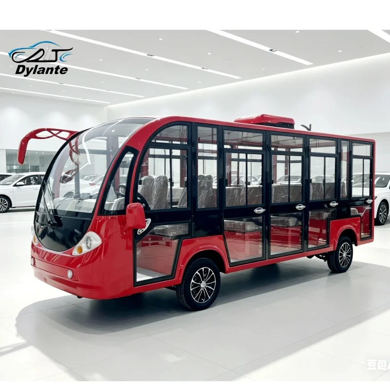 

72V Luxury Electric Sightseeing Bus Shuttle New Model 14 Seats for Tourist Car Use