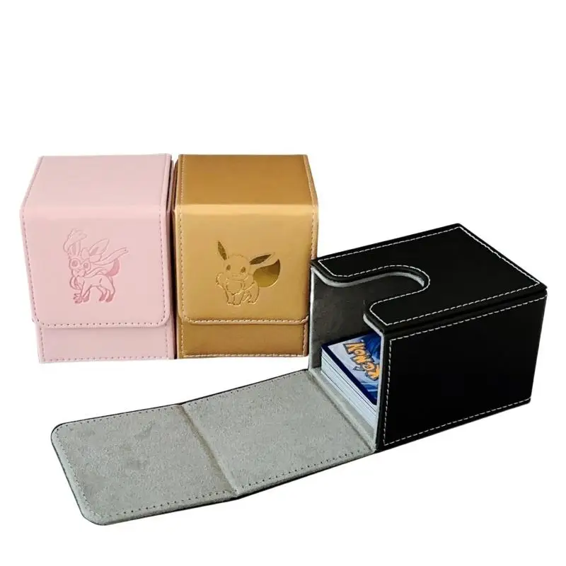 Card Case Sylveon Umbreon Eevee Ptcg Leather Protection Storage Box Action Toy Figures Anime Game Collection Gifts for friends