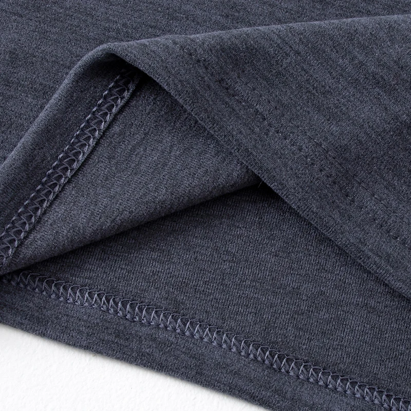 2 قطعة الخريف/الشتاء الرجال متعدد الألوان الملونة النسيج الدافئة مجموعة مريحة جولة الرقبة الملابس الداخلية تي شيرت مرونة الخصر زر بانت #5