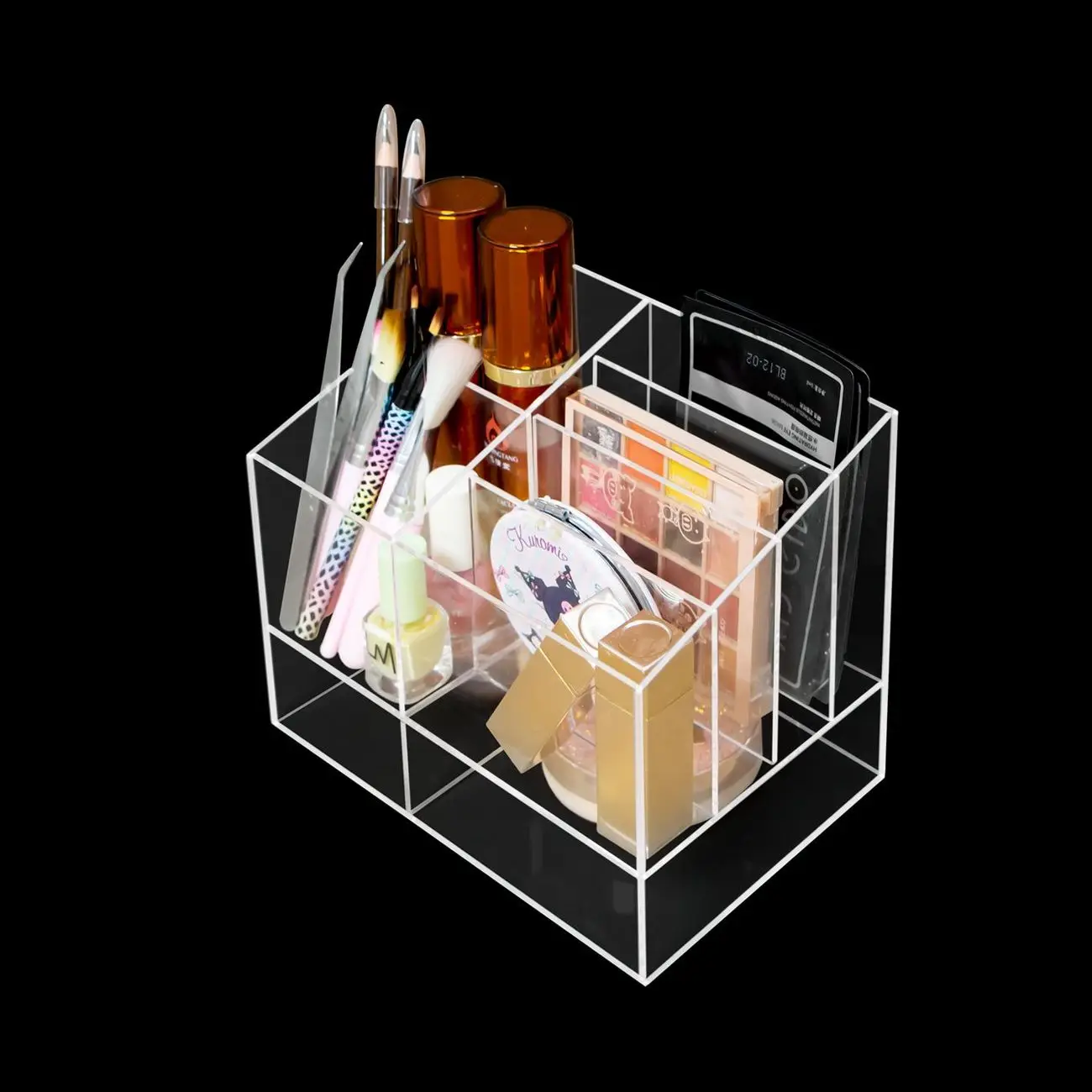 Clear Acrylic Lipstick Storage Rack Compartmentalized Lip Gloss Lipstick Cosmetics Skincare Products Eye Shadow Powder Rack