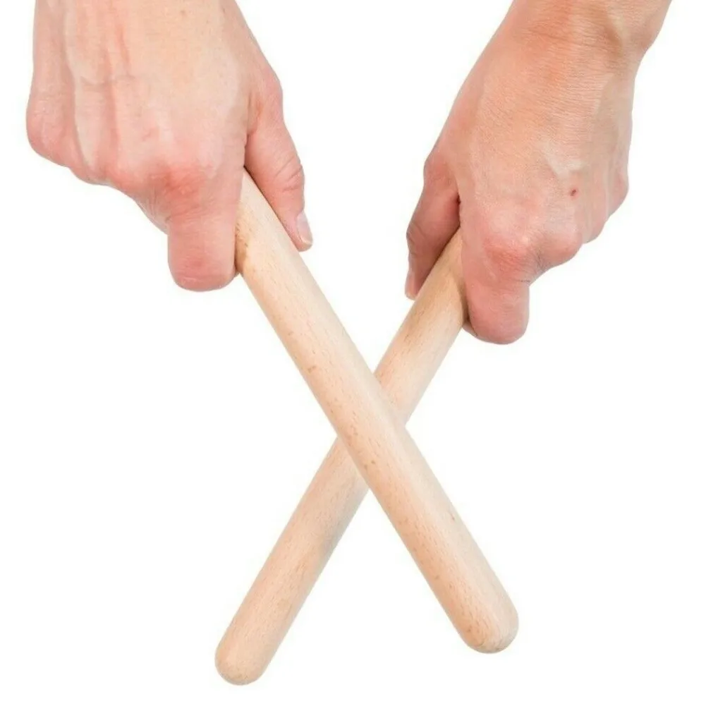 2PCS Percussion Wooden Drum Rhythm Learning Percussion Instrument Rhythm -Sticks Education Toddler Instrument For Beginners
