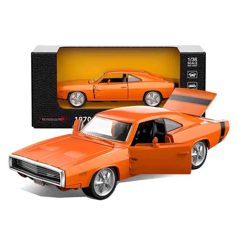 Dodge Charger R/T 1:32, modèle de voiture musculaire en alliage, son et lumière, jouet à collectionner pour enfants, cadeau d'anniversaire, 1970
