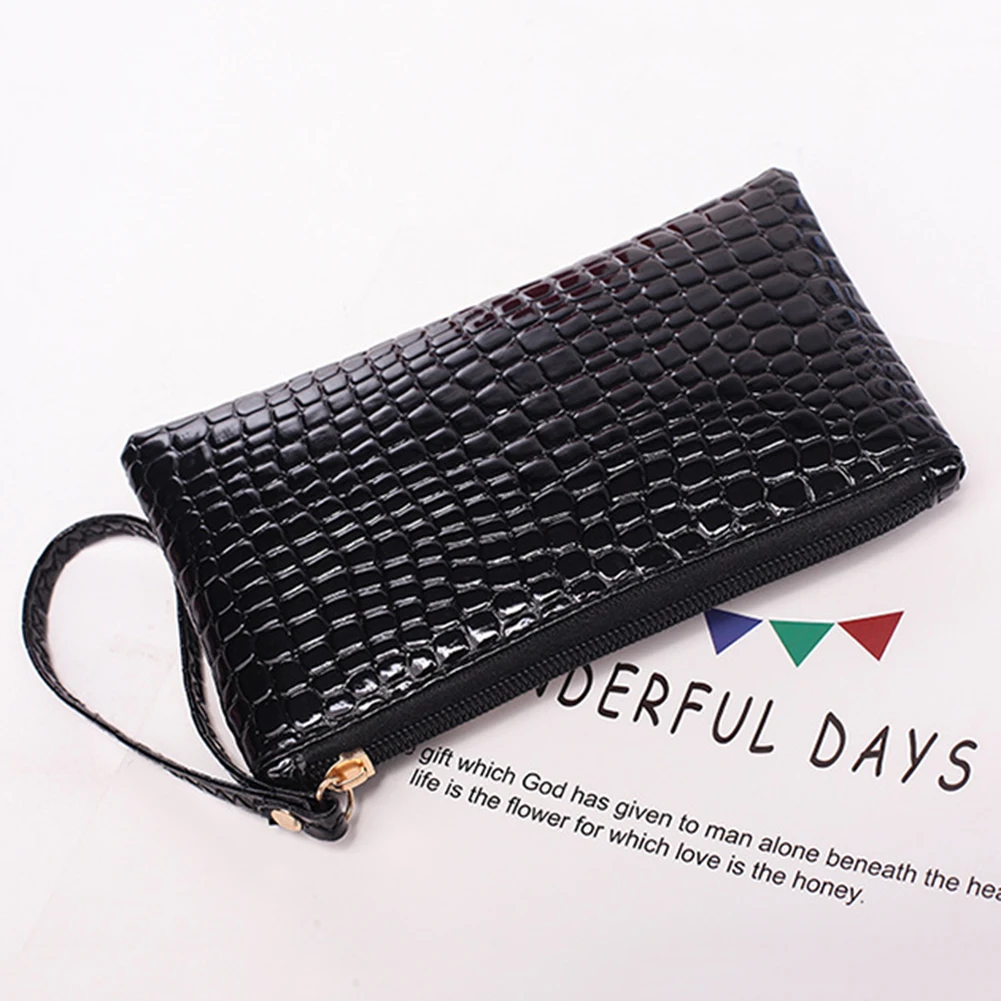 Korean PU Leather Coin Bags Money Pouch Organizer for Women Travel Neceser Keys Phone Storage Bags Crocodile Toiletry Makeup Bag