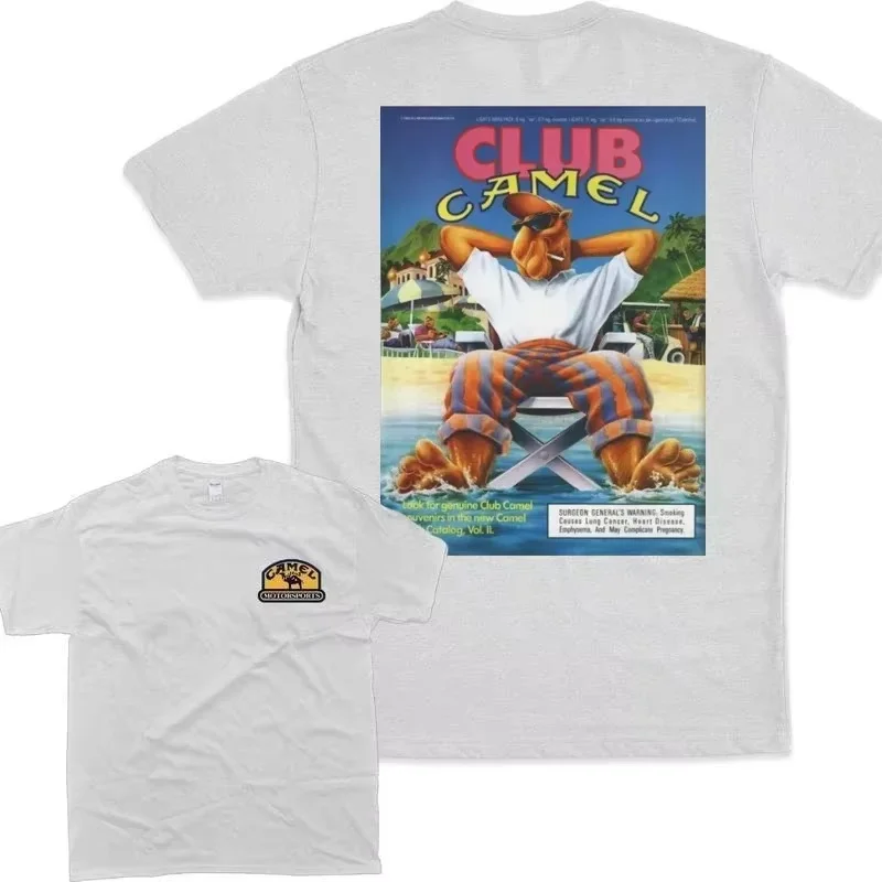 Camiseta Retro de Cigarrillos Camel para Actividades al Aire Libre, Camiseta Gráfica de Algodón para Hombre y Mujer, Ropa Urbana de Verano
