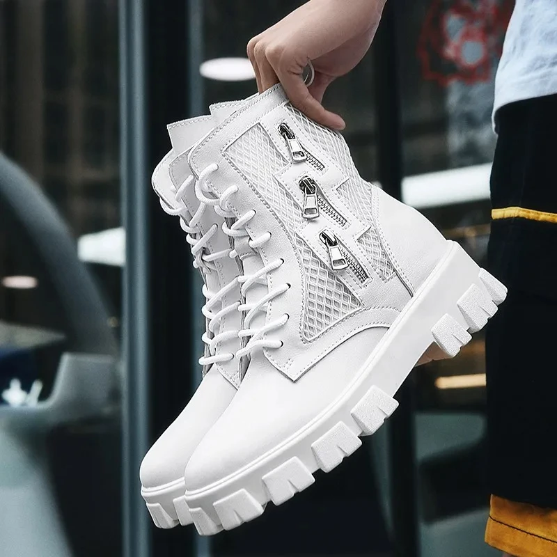 

Men's High Top Trendy Outdoor Boots Casual Sports Shoes Thick Sole Comfortable Trendy Versatile Breathable Fashion Plus Size