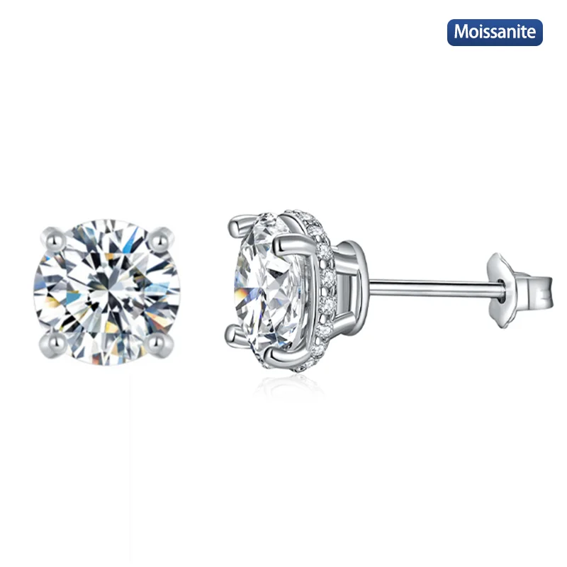 

S925 Silver Moissanite Snowflake Earrings 1/2CT Customizable moissanite Hip Hop Style Jewelry Personalized rings Valentine's Day