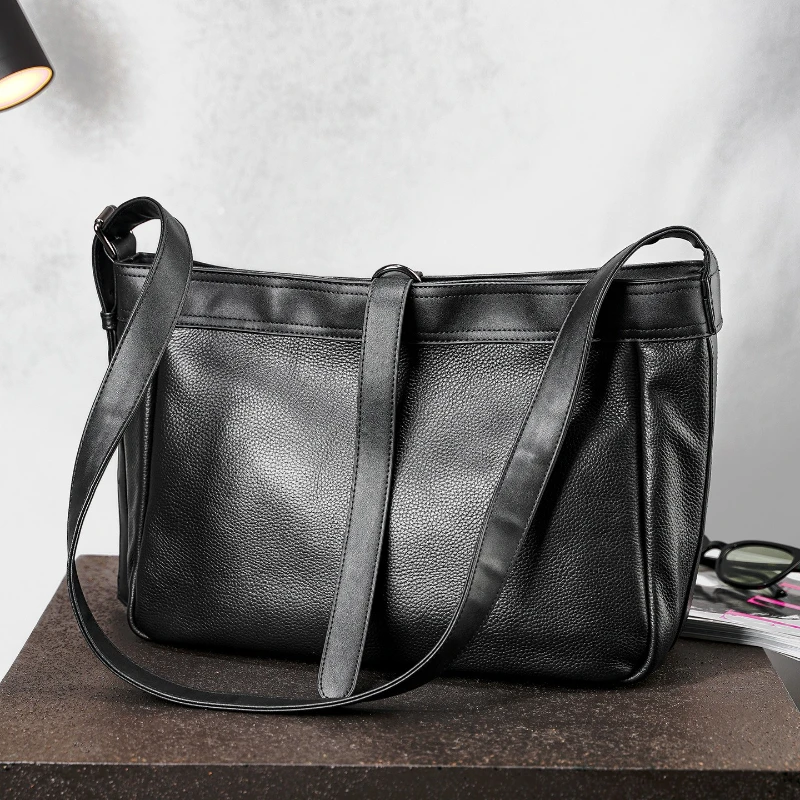 

New Fashion Men's Crossbody Bag Large Capacity Crossbody Bags Men Women High Quality Leather Shoulder Bag Men Sports Cycling Bag