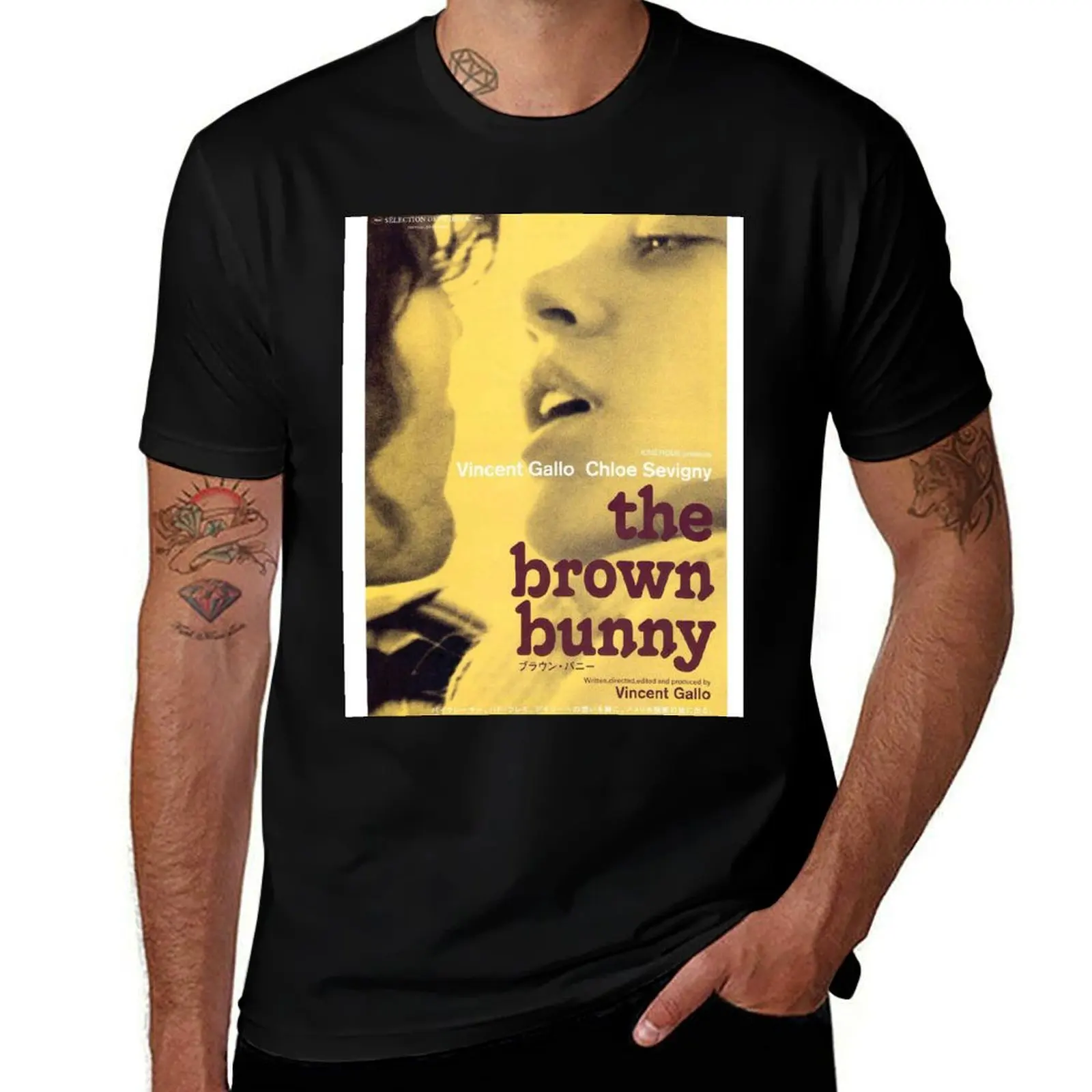 Vincent Gallo - The Brown Bunny - Vintage Movie Poster T-Shirt oversizeds oversized vintage anime shirt mens designer t shirt