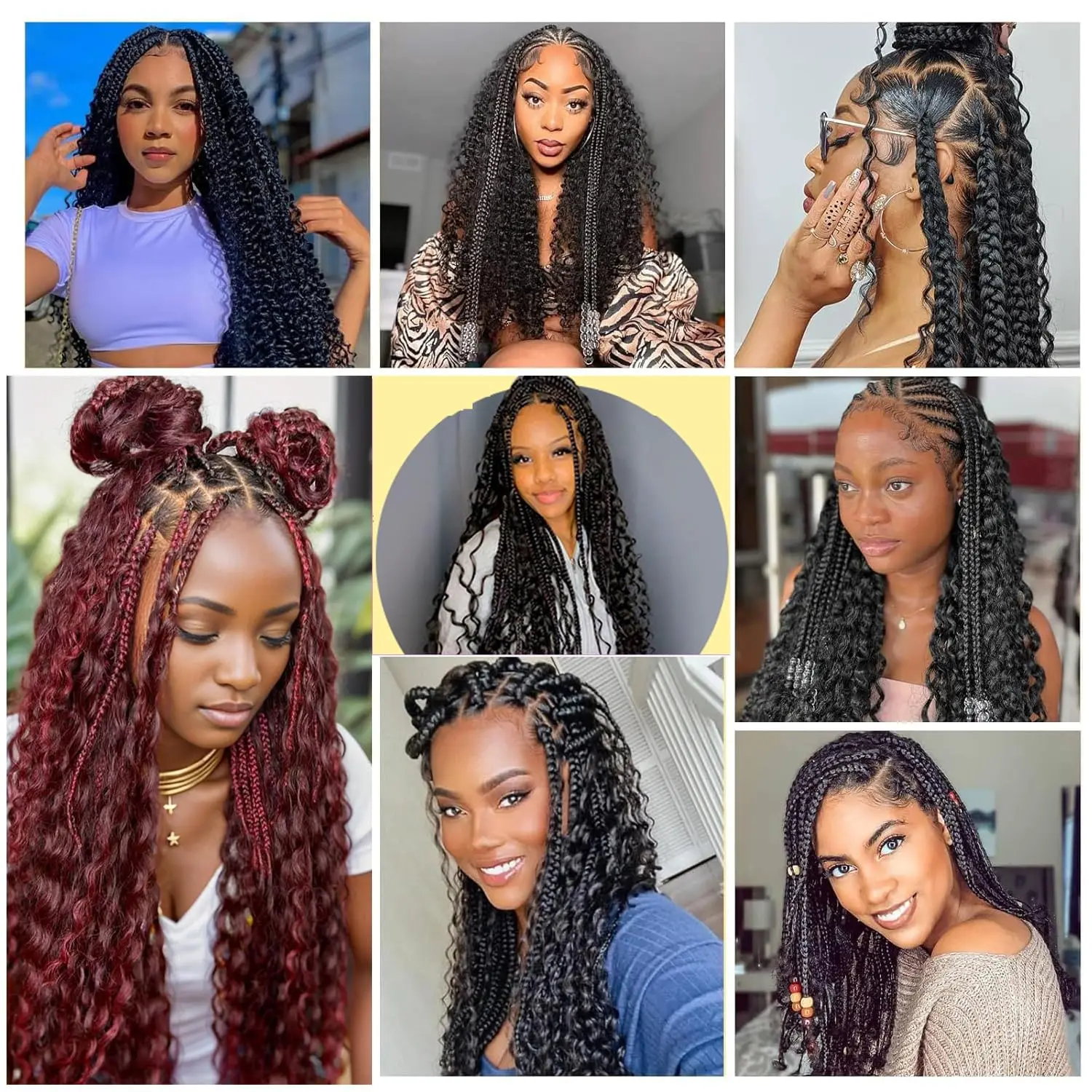 Boho Braids Human Hair Deep Wave Bulk Hair For Braiding Burgundy No Weft Curly Hair Bundles Honey Blonde for Boho Braid Hair