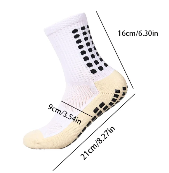 4 Pairs Non-Slip Men\'s Football Soccer Socks Mid-Length Cushioning Sports Cycling Grip Socks Thickened Towel Bottom Socks