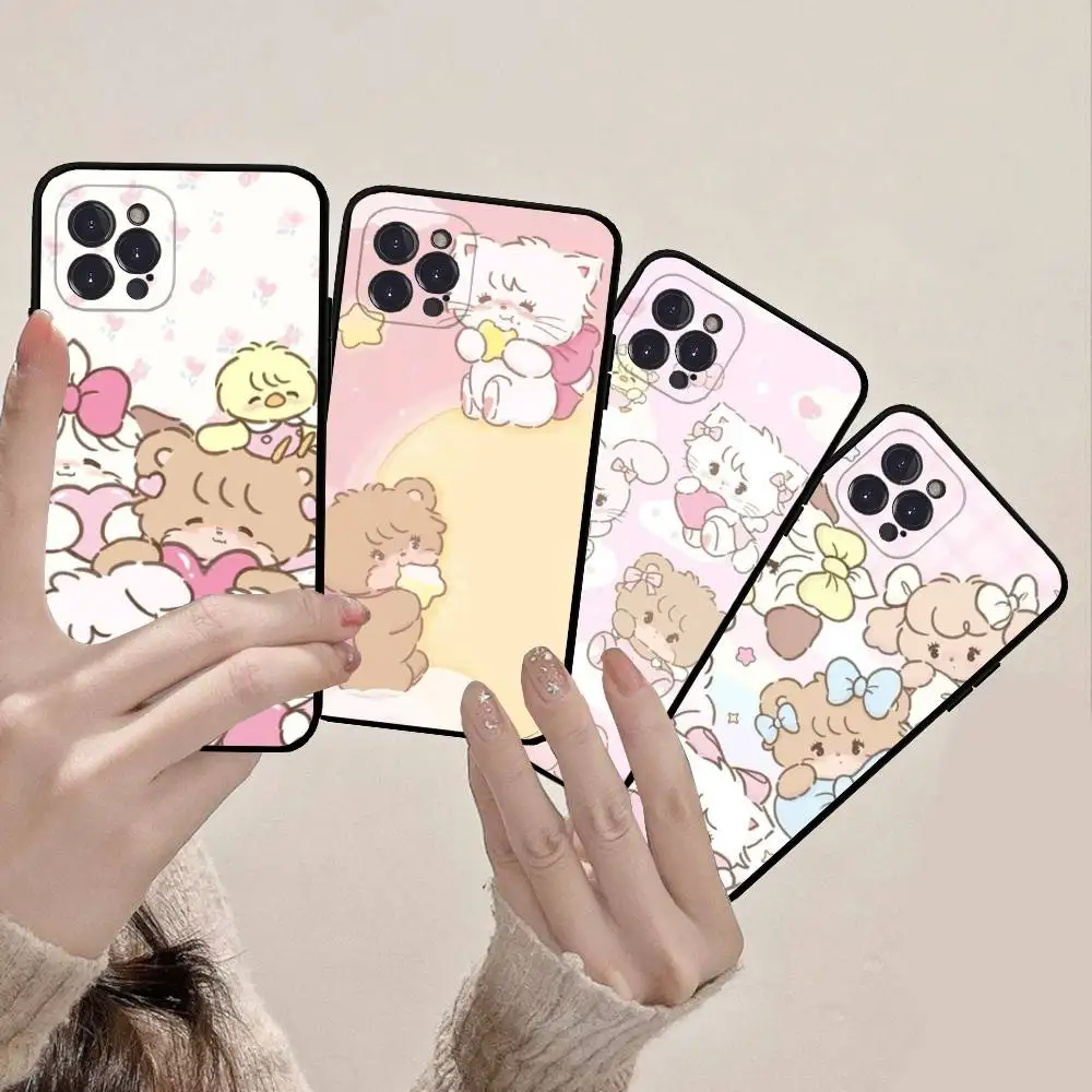

Popular Cute Cat M-Mikko Black Soft Phone Case For IPhone 16 15 14 13 11 12 17 Pro Max Mini Plus