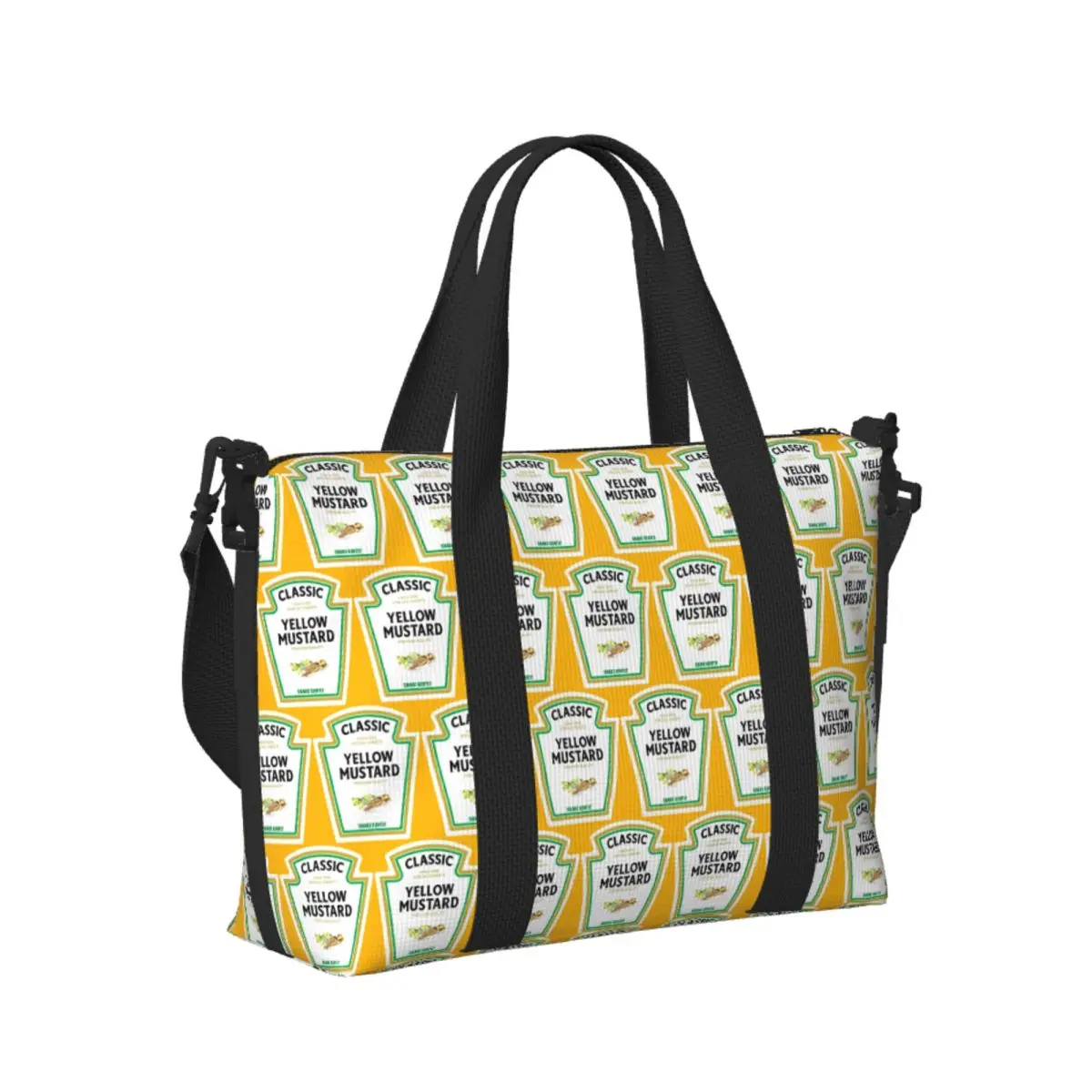 

Custom Mustard Mayo Ketchup Beach Travel Bag Large Capacity Tote Bags for Gym Yoga Women Shopping Duffle Shoulder Bag