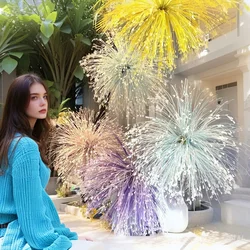 7Pcs Pink Gradient Butterfly Artificial Flowers Peacock Grass Reed Flowers Christmas New Year Wedding Decoration DIY Accessories