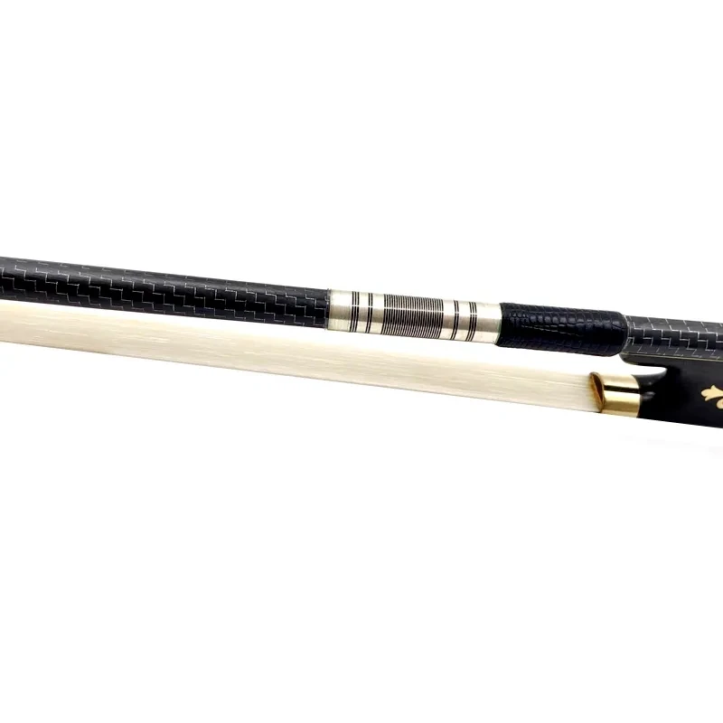 1pcs best professional silver Silk Braided Grid Carbon Fiber 4/4 Violin bow Fiddle Bow,Siberia white horesehair horsetail