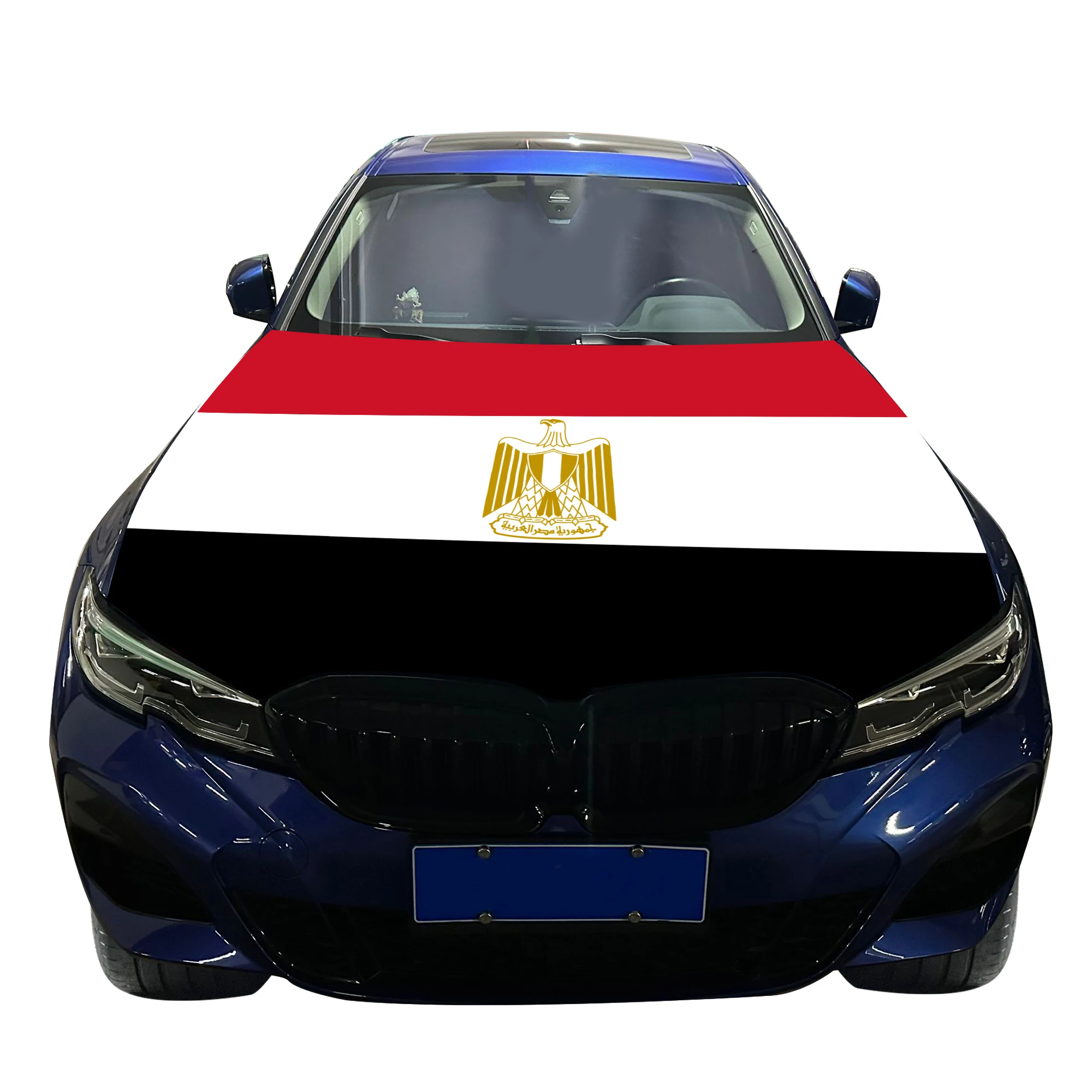 Egypt Car Hood Cover Flag  Universal Size Elastic Polyester 120x150cm for Car Decor