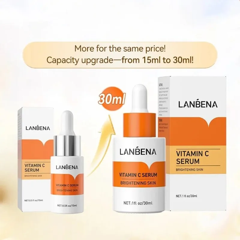 Sérum de Vitamina C para o Rosto, Creme Clareador e Hidratante, Remove Manchas e Sinais de Idade, Cuidados com a Pele 15ml