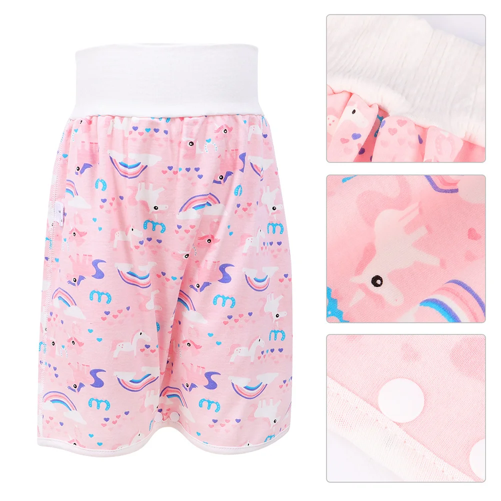 

Waterproof Diaper Pants Kids High Waist Anti Leak Cloth Diapers Training Underwear Pink Pee Easy Clean Portable Foldable Baby