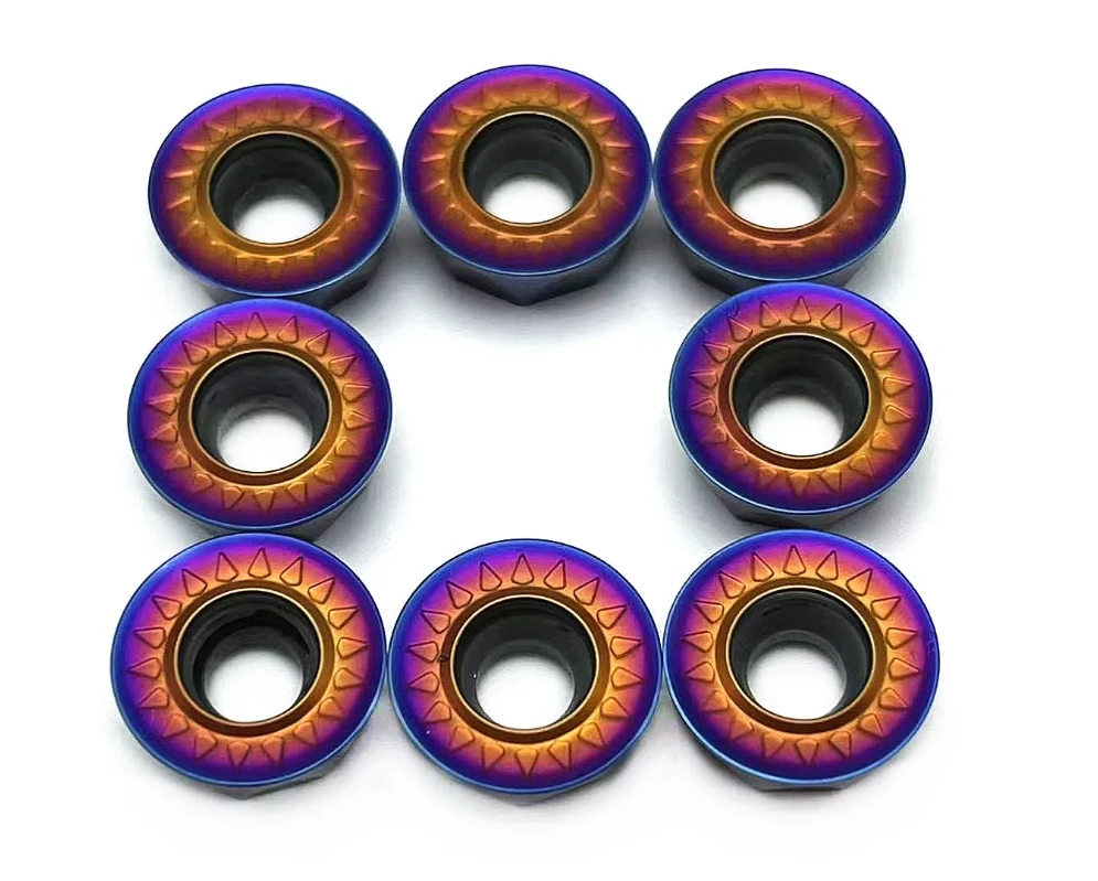 RPMT08T2 RPMT10T3 RPMT1204 Nano revestimiento azul insertos de carburo de alta calidad herramienta de torneado de fresado herramientas de corte de torno CNC