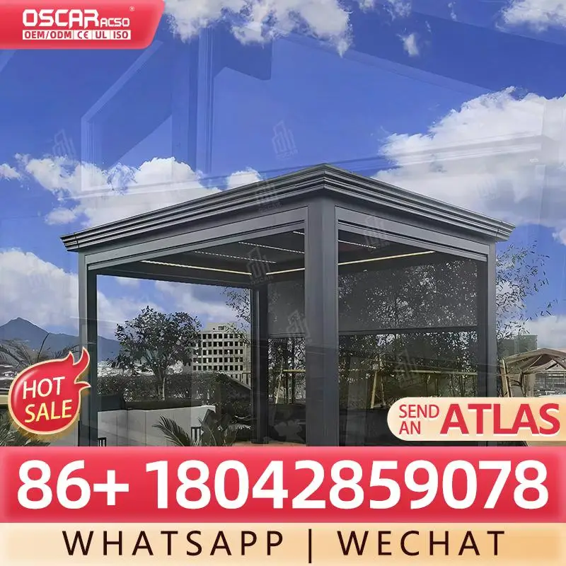 حار بيع يندبروف مقاوم للماء في الهواء الطلق الستائر الدوارة البريدي المسار شاشة فناء الستائر الآلية لحديقة شرفة شرفة المتداول B