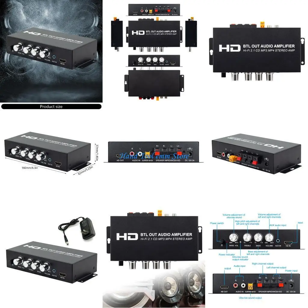 

H37F Compatible 2.1 Amplifiers With Cooling Fan Iron Body For Indoor And Vehicle