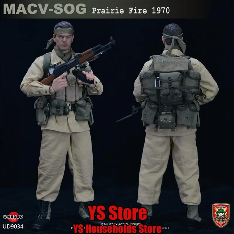 UJINDOU UD9034 1/6 MACV-SOG Piairie Fire 1970 Movable Cloth Action Figure Mini Backpack Accessory 12