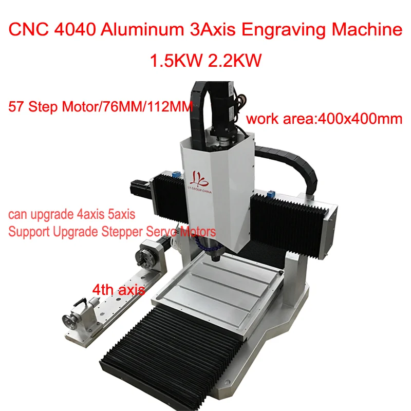 LY 4040 Full Aviation Grade 6061 Aluminum Alloy CNC Engraving Machine 3 4 5 Axis 1.5KW 2.2KW Metal Cutting Machine Wood Router